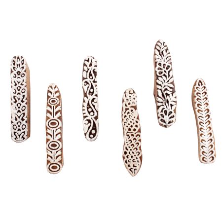 Set of 6 Piece New Mix Wooden Printing Block